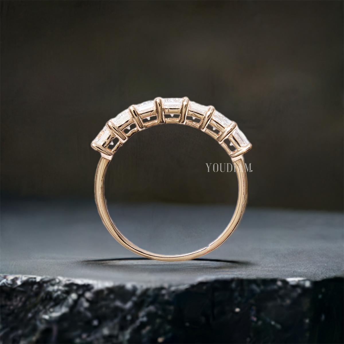 Seven Stones Emerald Cut Lab Diamonds Band - EUDJLB04