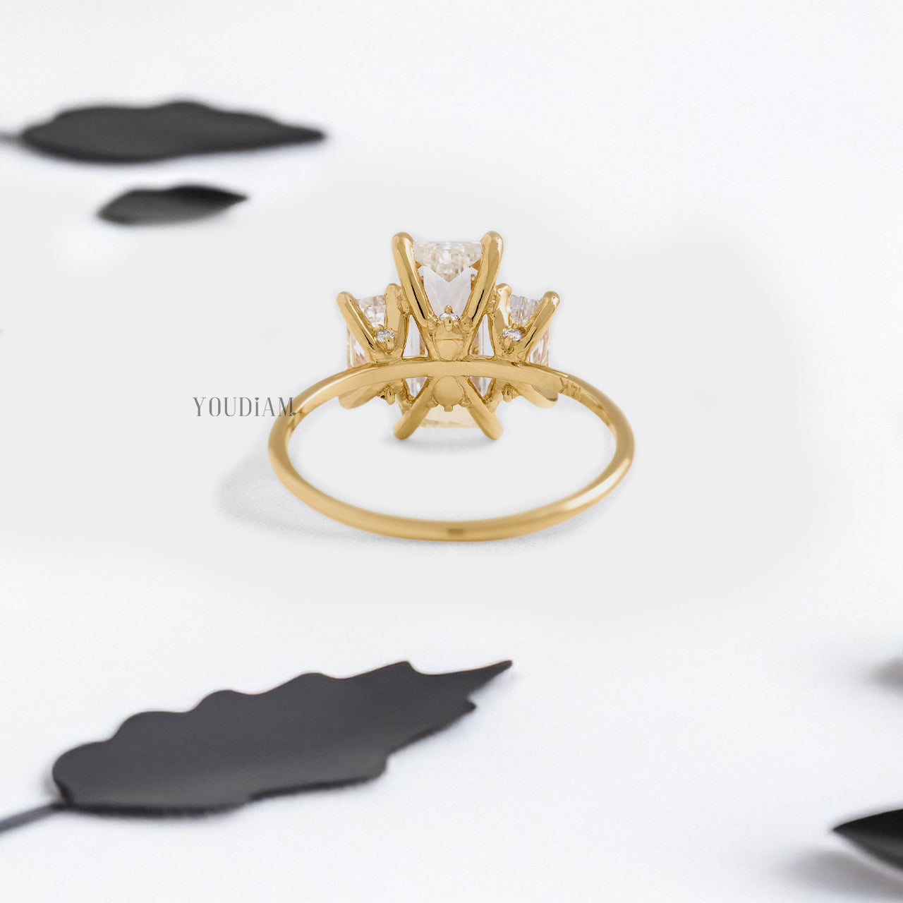 Three Baguette Lab Diamonds Ring - YDJLR166
