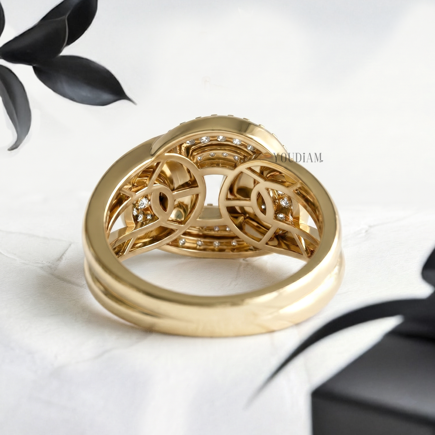 Tie Ring with Lab Diamonds - YDCJR06