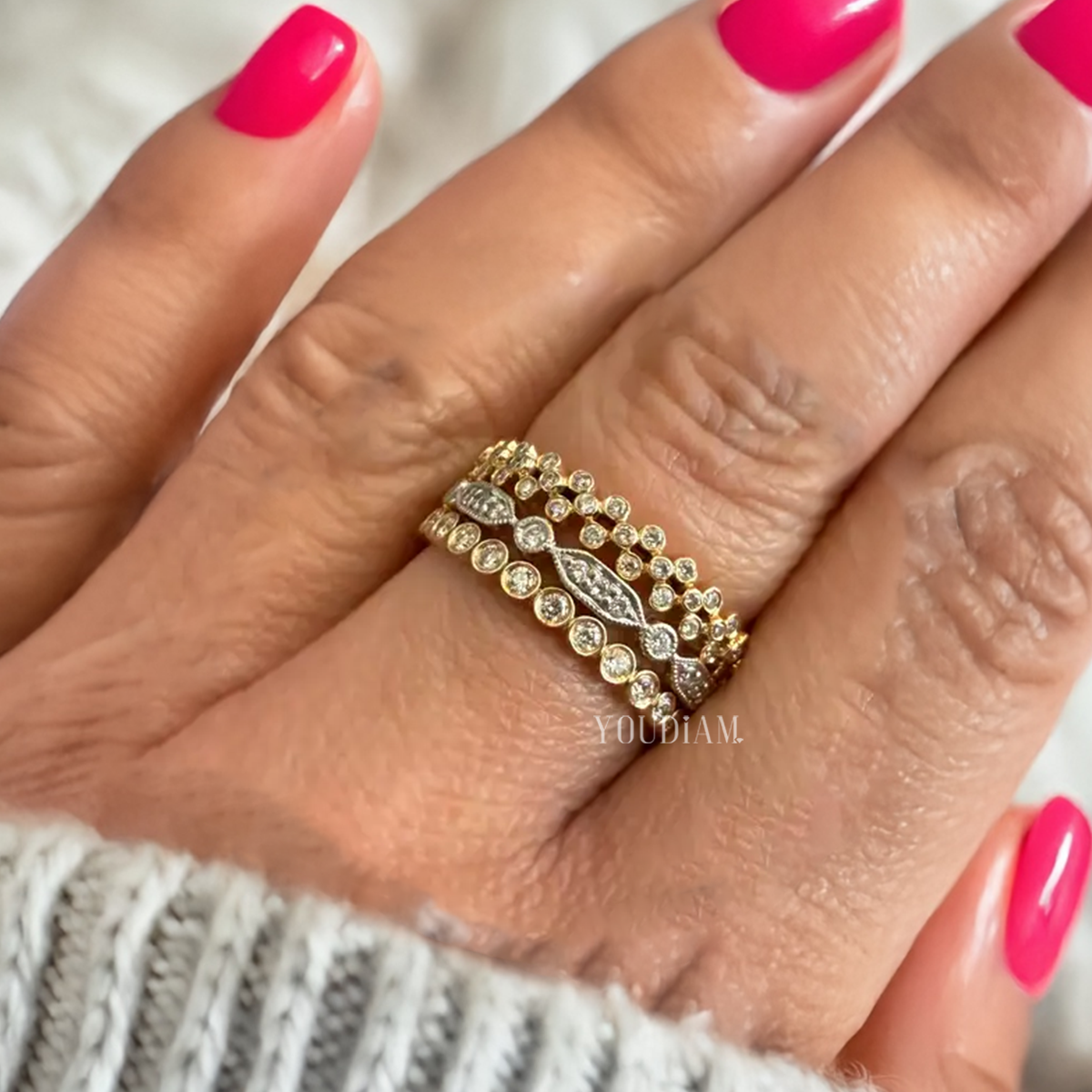 Tiny Lab Diamonds Bezel Eternity Band - EUDJLB02