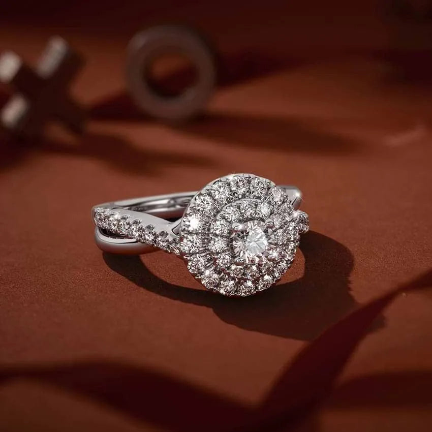 Twine Double Halo Solitaire Ring - UDJLR19 - Youdiam