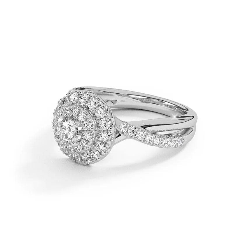 Twine Double Halo Solitaire Ring - UDJLR19 - Youdiam
