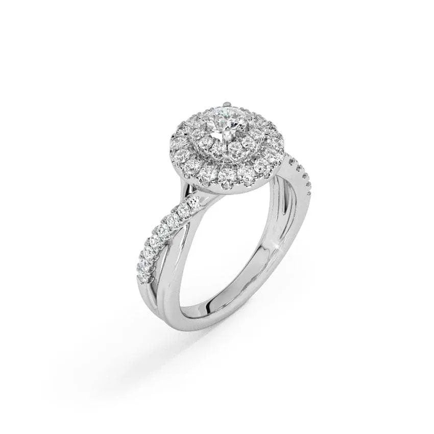 Twine Double Halo Solitaire Ring - UDJLR19 - Youdiam