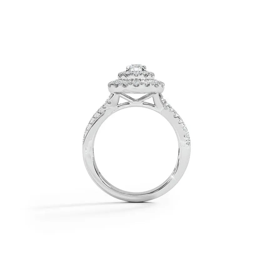 Twine Double Halo Solitaire Ring - UDJLR19 - Youdiam