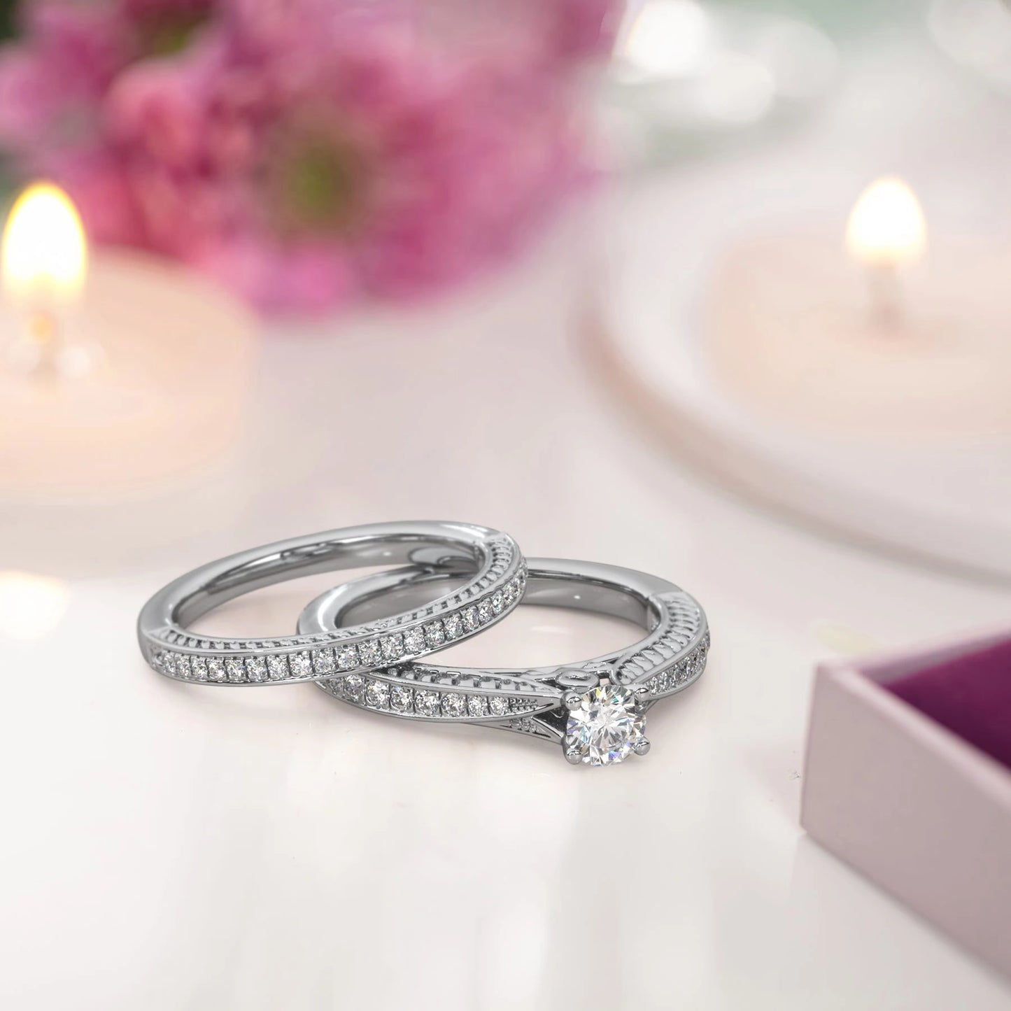 Vibrance Solitaire Bridal Ring Set - UDJLR16 - Youdiam