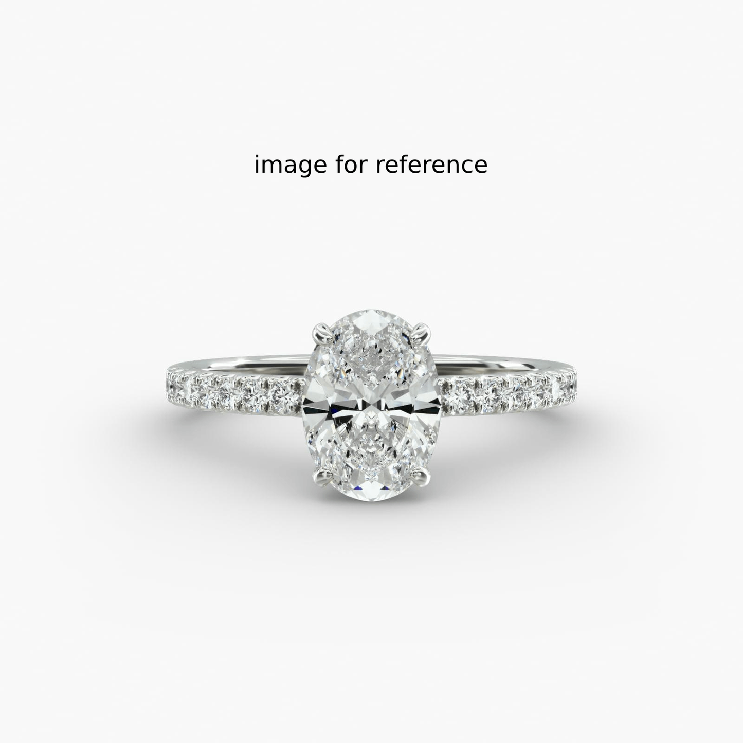 Custom Made Jewelry - 1.75ct Oval Ring in Gold with Tulip Cathedral Pave Setting