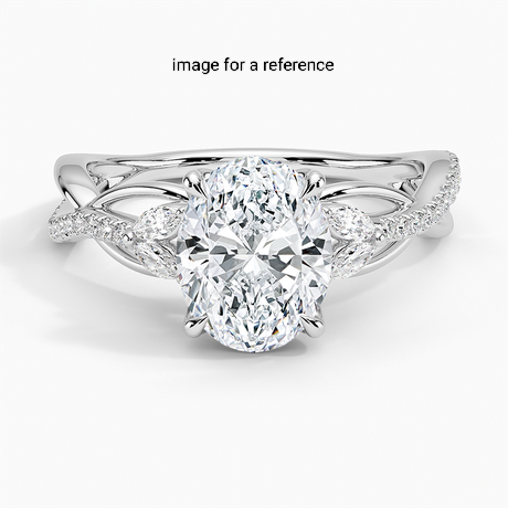 Custom Made Jewelry - 1.5ct Oval Lab Diamond with Accented 4 Marquise Side Stones in Platinum