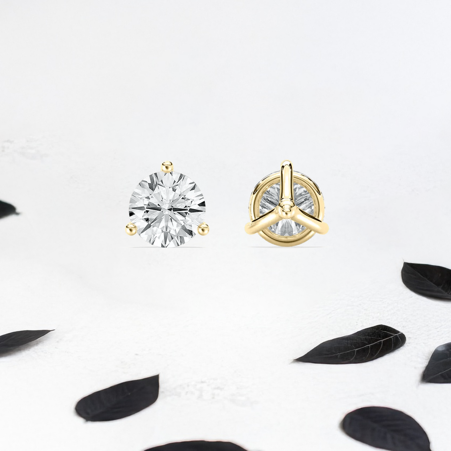 Round Cut Lab Diamonds Stud Earrings (1 to 4ctw) in Solid Gold