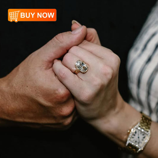 Taylor Swift Engagement Ring - 8CT Elongated Antique Cushion Lab Diamond Ring