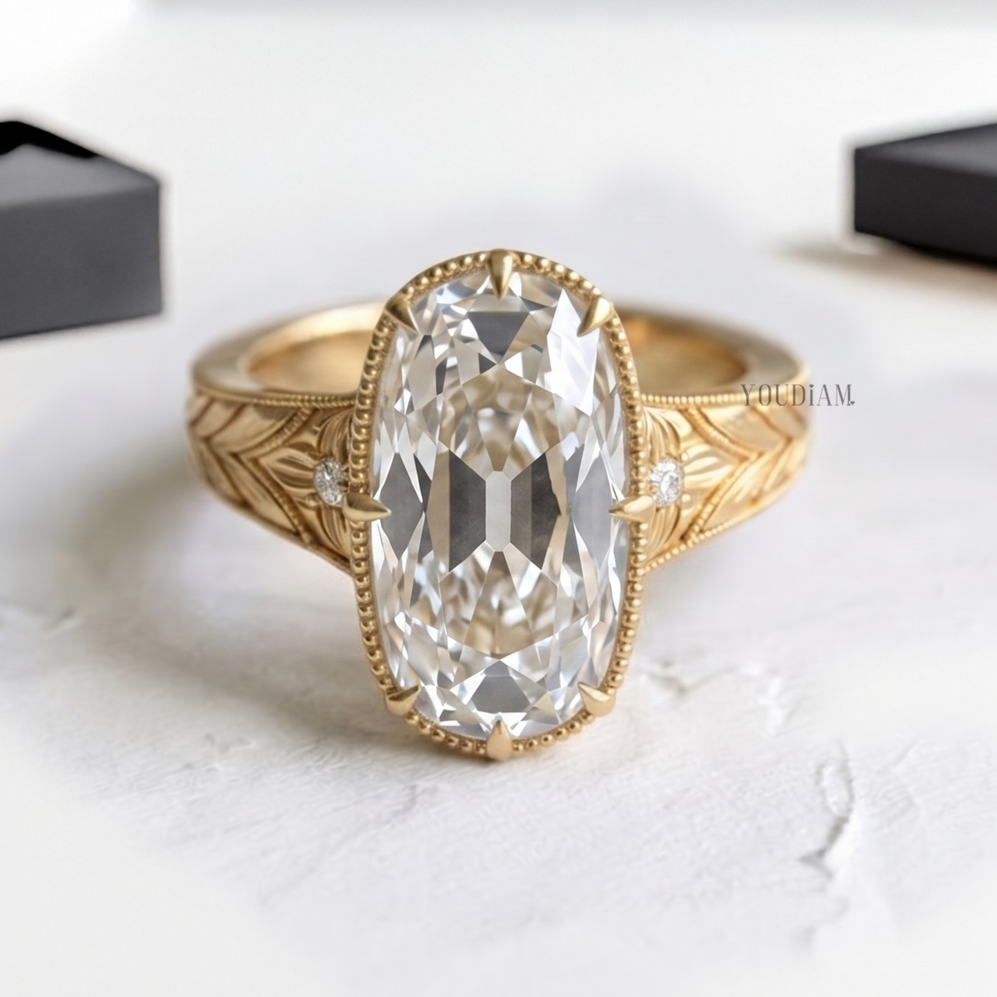 Taylor Swift Engagement Ring - 8CT Elongated Antique Cushion Lab Diamond Ring