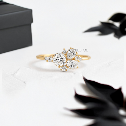 Mix Cut Lab Diamonds Ring - YDJLR97