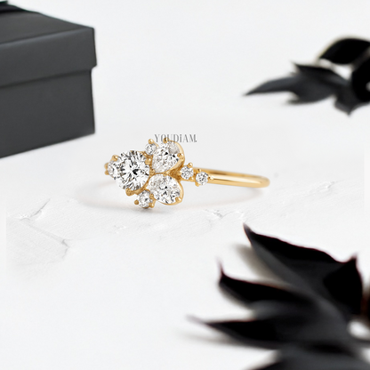 Mix Cut Lab Diamonds Ring - YDJLR97