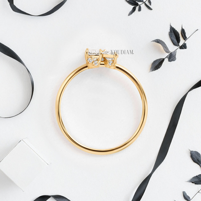 Toi Et Moi with Emerald and Marquise Diamonds Ring - YDJLR64