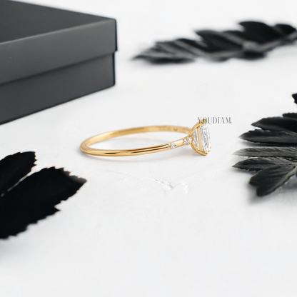 Toi Et Moi with Emerald and Marquise Lab Diamonds with Accent Diamonds Ring - YDJLR66