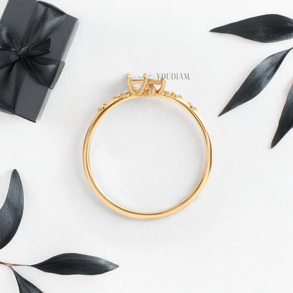 Toi Et Moi with Emerald and Marquise Lab Diamonds with Accent Diamonds Ring - YDJLR66