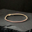 2ct Tennis Bracelet with Pink Sapphires in Round Cut - EUDBL04