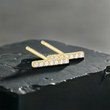 Pave Bar Stud Earrings with Lab Diamonds, Dainty Lab Diamonds Earrings - EUDER10