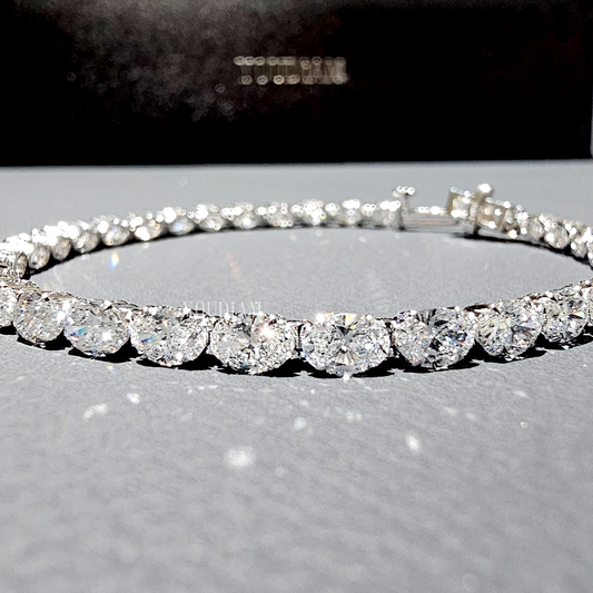 8.5ctw East-West Oval Cut Lab Diamond Tennis Bracelet - EUDBL05