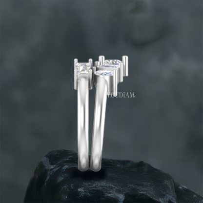 Gap Band and Curved Band with Mix Cut Lab Diamonds - EUDJLR62