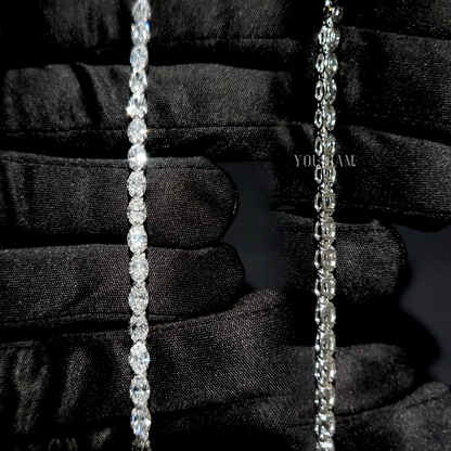 8.5ctw East-West Oval Cut Lab Diamond Tennis Bracelet - EUDBL05