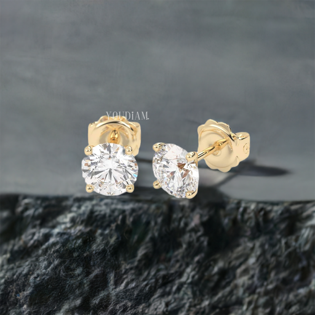 1-5ctw Round Cut Lab Diamond Studs Earrings - EUDER11