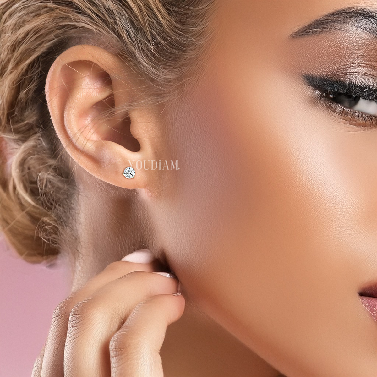 1-5ctw Round Cut Lab Diamond Studs Earrings - EUDER11