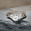 1.30ct Round Lab Diamond With Marquise on Twisted Band Ring - EUDJLR28
