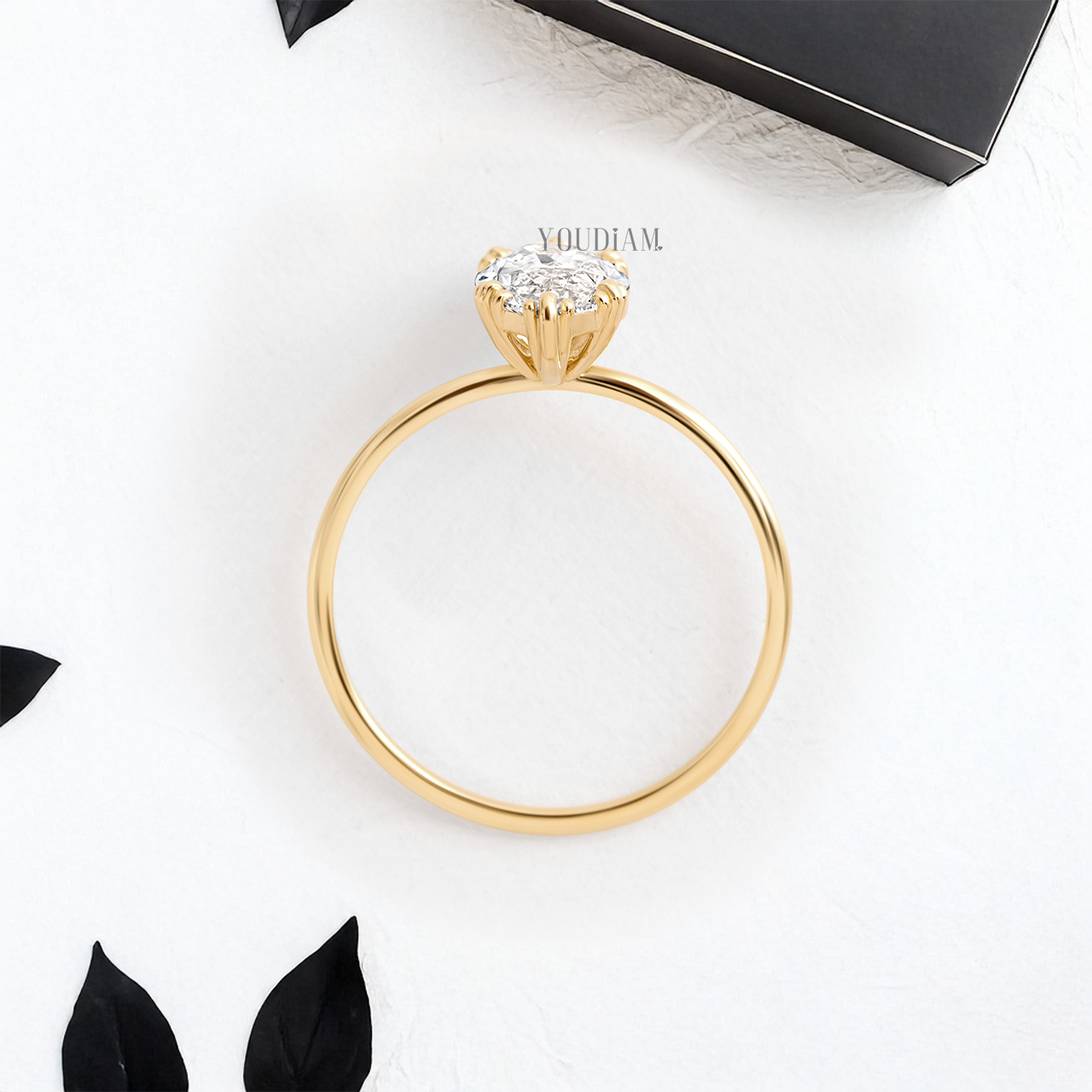 Marquise Lab Diamond with Six Trio-Prongs Ring - YDJLR96