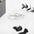 Oval Lab Diamond Accented by Baguette Diamonds Ring - YDJLR79