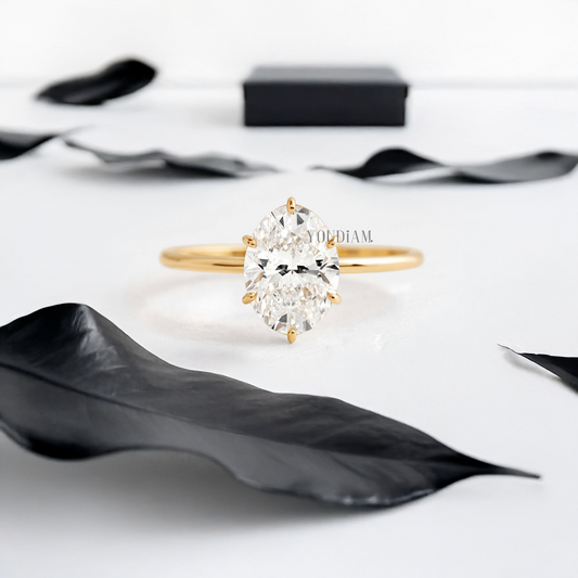 Oval Lab Diamond Solitaire Ring - YDJLR02