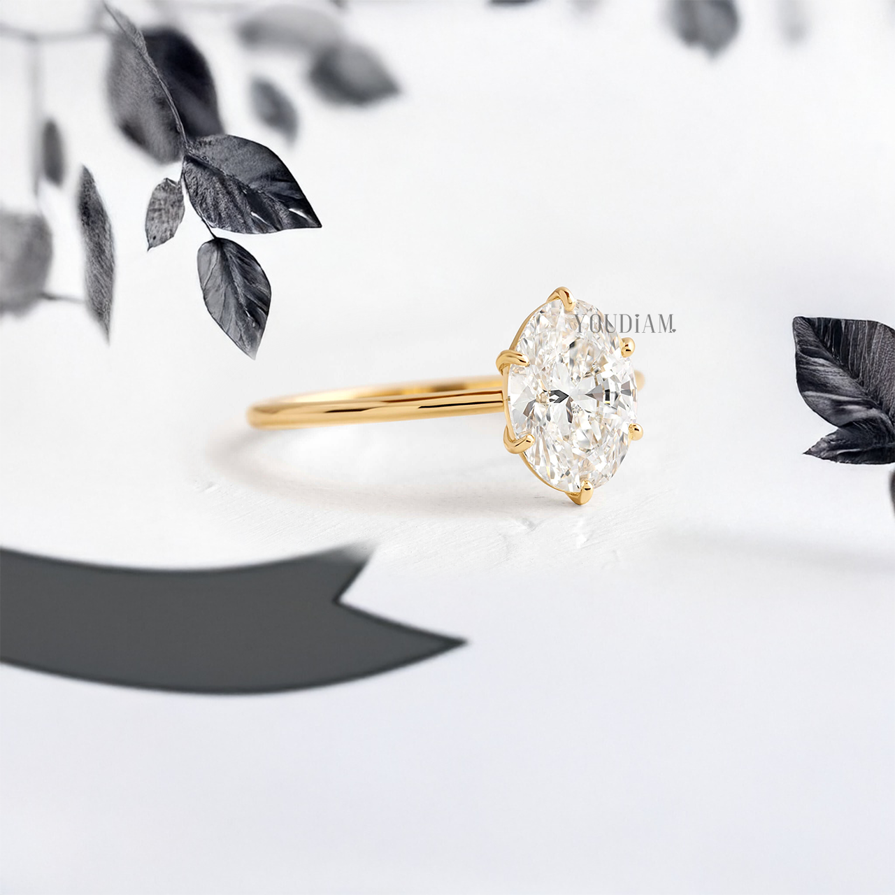 Oval Lab Diamond Solitaire Ring - YDJLR02