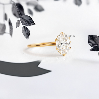 Oval Lab Diamond Solitaire Ring - YDJLR02
