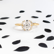 Oval Lab Diamond with Lovely Accent Diamonds Ring - YDJLR51