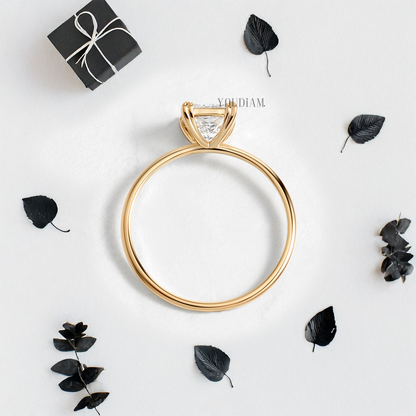 Princess Lab Diamond with Trio-Prongs Ring - YDJLR72