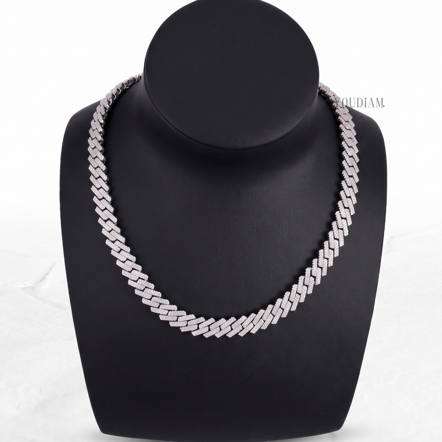 2 Row Cuban Link Chain 10mm with Lab Diamonds - YDJIOC09