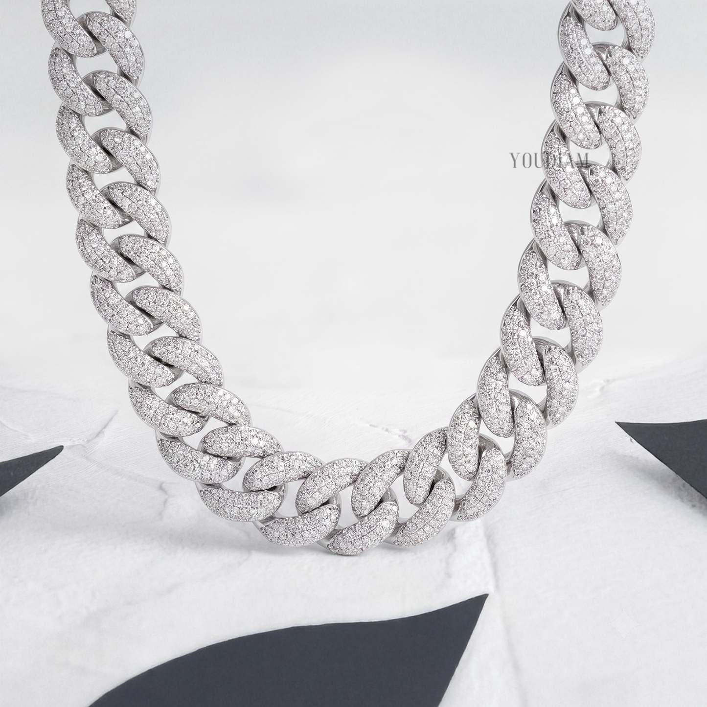 Miami Cuban Chain 14mm with Lab Diamonds - YDJIOC14