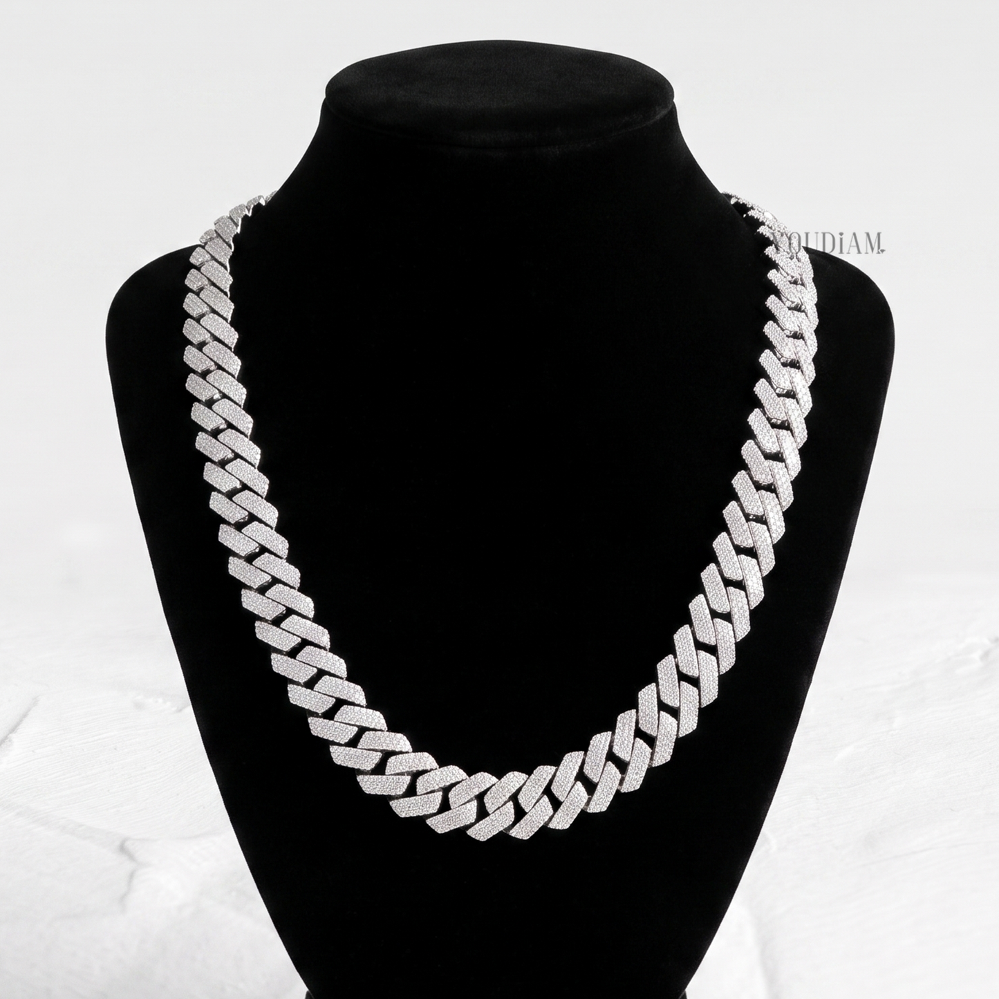 4 Row Cuban Link Chain 15mm with Lab Diamonds - YDJIOC11