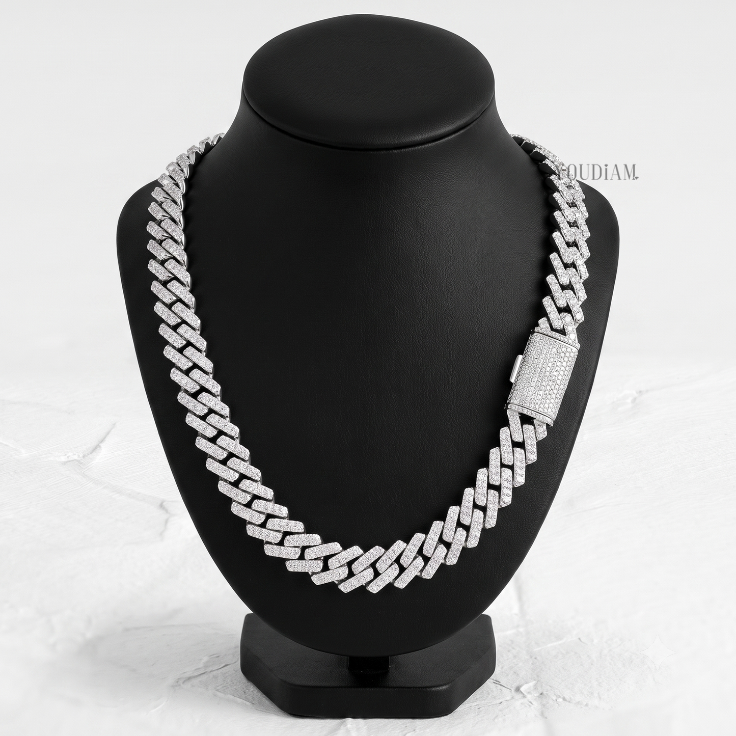 2 Row Cuban Link Chain 15mm with Lab Diamonds - YDJIOC10