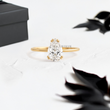 Pear Lab Diamond in Four Double-Prongs Ring - YDJLR88
