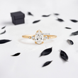 Pear Lab Diamond with Double-Prongs and Side Diamonds Ring - YDJLR69