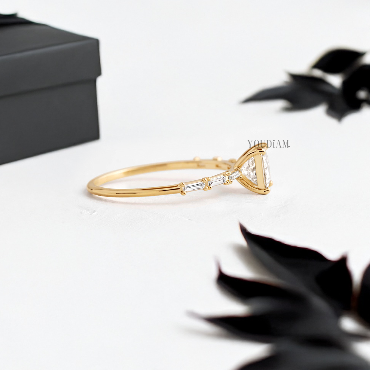 Princess Lab Diamond Accented by Baguette Diamonds Ring - YDJLR52