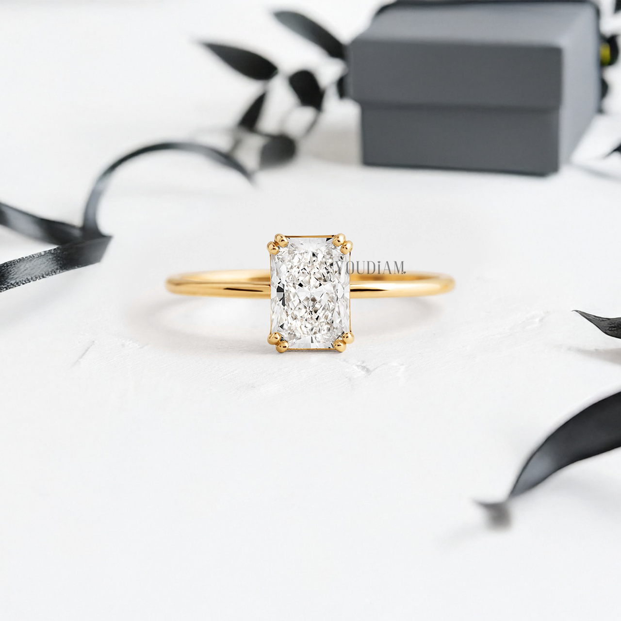 Radiant Lab Diamond in Four Double-Prongs Ring - YDJLR89