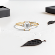 Radiant Lab Diamond with Side Diamonds Ring - YDJLR100