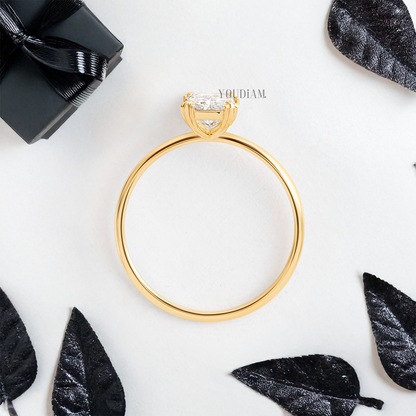 Radiant Lab Diamond with Trio-Prongs Ring - YDJLR95