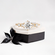 Round Lab Diamond in Six Prongs with Accented Diamond Ring - YDJLR19
