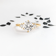 Round Lab Diamond with Two Tiny Stones Ring - YDJLR17