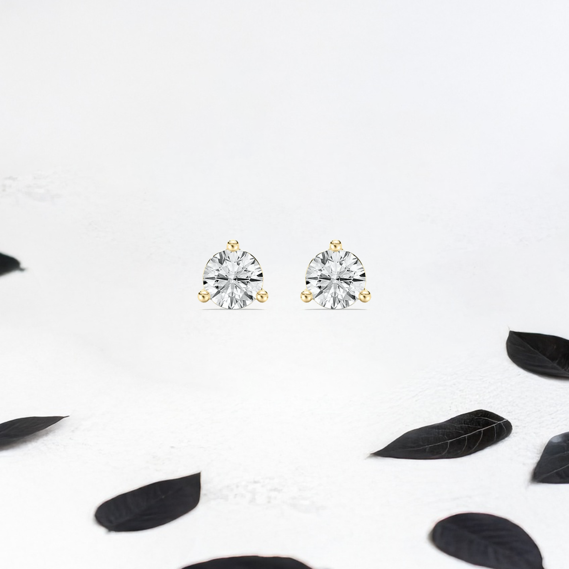 Round Cut Lab Diamonds Stud Earrings (1 to 4ctw) in Solid Gold