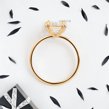 Asscher Lab Diamond with Trio-Prongs Ring - YDJLR45