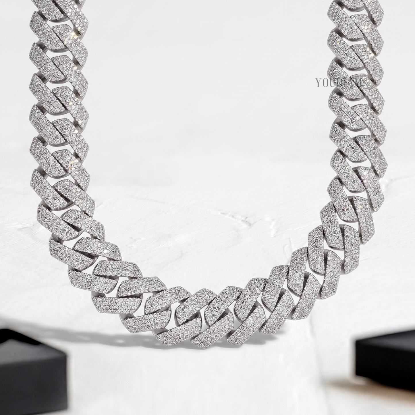4 Row Cuban Link Chain 20mm with Lab Diamonds - YDJIOC13