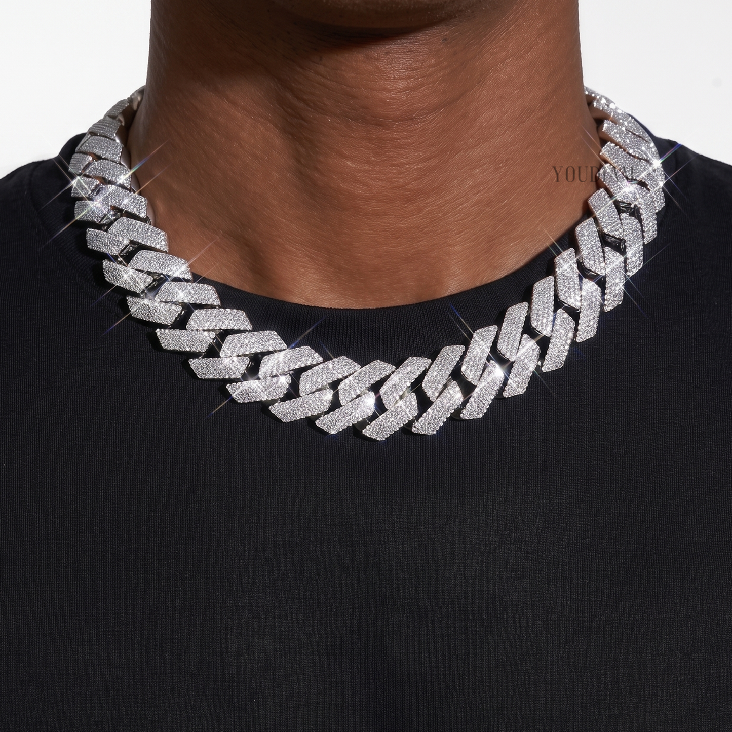 4 Row Cuban Link Chain 20mm with Lab Diamonds - YDJIOC13